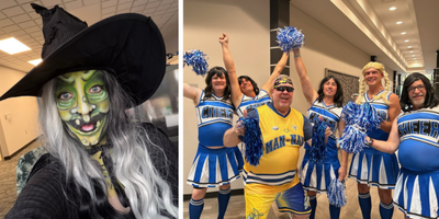 Halloween Becca & Darron with SET Cheerleaders
